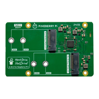 PINEBERRY HATDRIVE! DUAL (2x NVMe 2230, 2242) PARA RASPBERRY PI 5