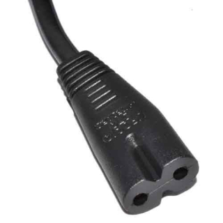 Cable alimentación europeo  Hama 00223273, enchufe de 2 clavijas, conector  CA C7, 1,5 m, Protección contra dobleces, Negro