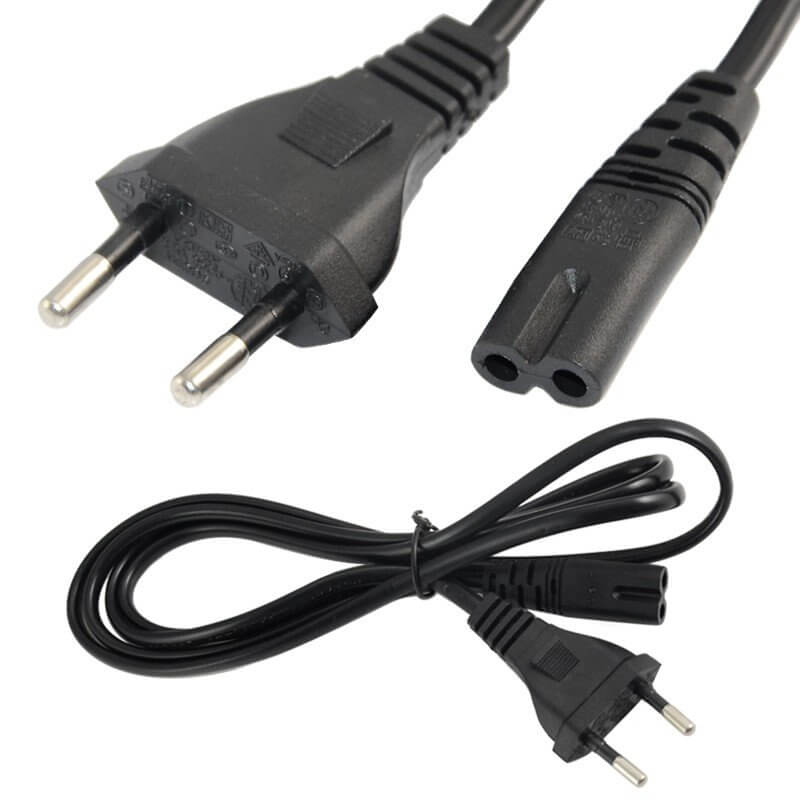 CABLE ALIMENTACION 1,8 M. CONECTOR EUROPLUG - IEC320-C7 NEGRO VALUE (TIPO 8  O DOBLE)