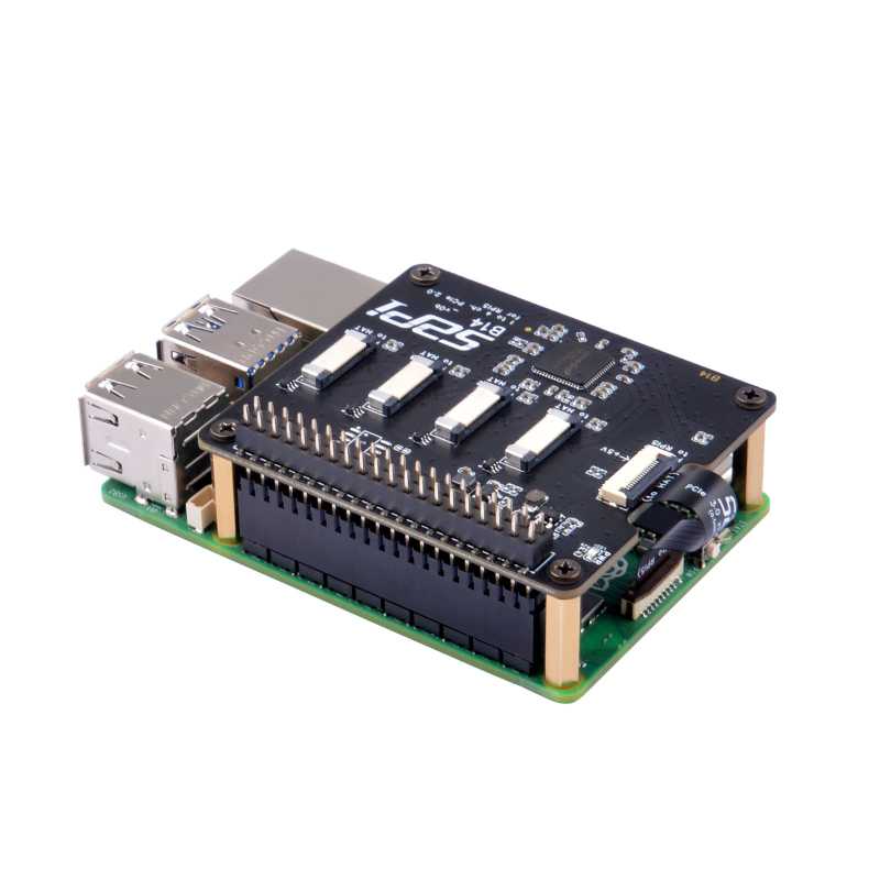 HAT PCIe QUAD FPC - INTERFAZ 1 A 4 PCIe PARA RASPBERRY PI 5