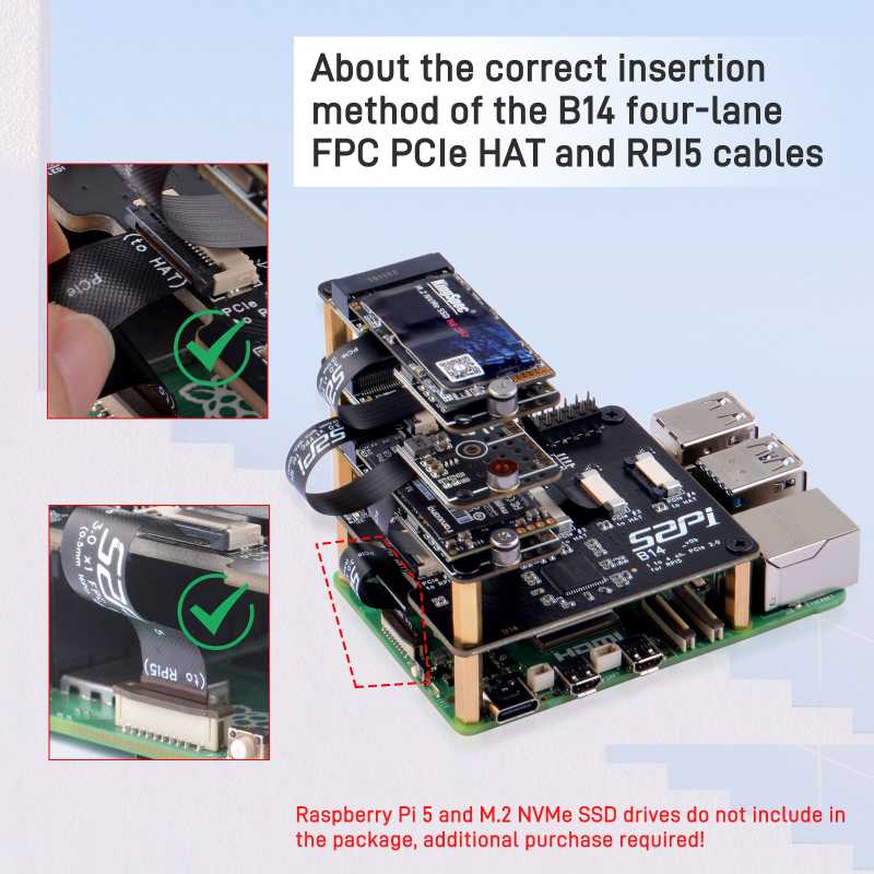 HAT PCIe QUAD FPC - INTERFAZ 1 A 4 PCIe PARA RASPBERRY PI 5