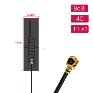 ANTENA ADHESIVA FPC 8DBI 700-2700MHZ IPEX1, 70X20MM, CABLE 13CM