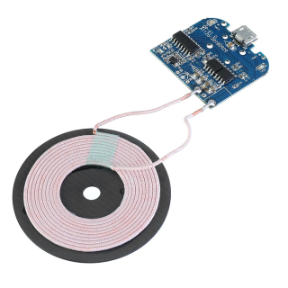 CARGADOR INALAMBRICO QI CON BOBINA - 5V 1A MICROUSB