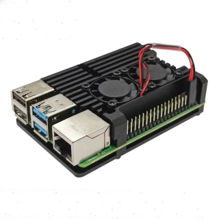 CAJA COFRE ALTA DISIPACION CON DOS VENTILADORES PARA RASPBERRY PI 4