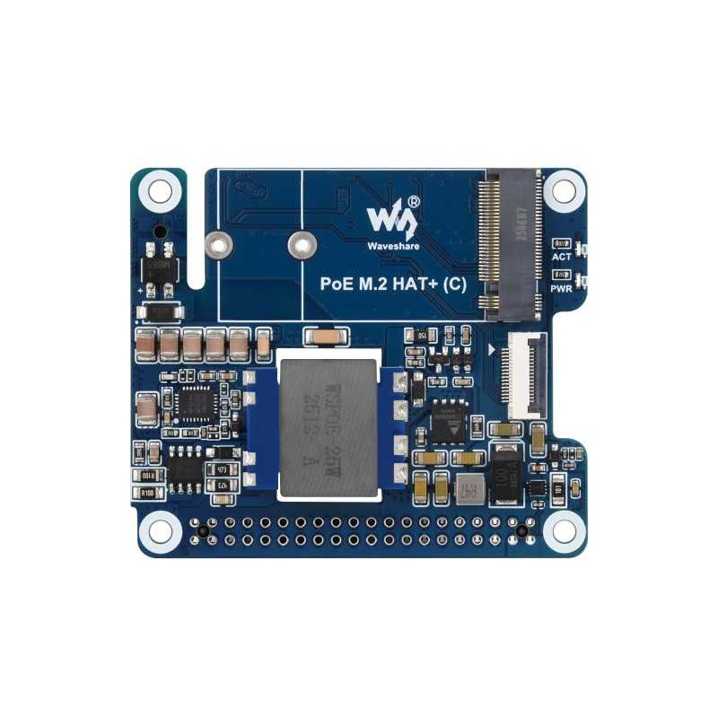 Waveshare PoE HAT (G) Para Raspberry Pi 5, Tarjeta De Expansión Power Over Ethernet HAT (G), Estándar De Red IEEE 802.3af/at, Compatible Con Carcasa Oficial Raspberry Pi 5, Salida 5V 5A