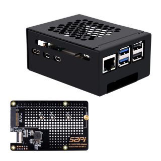 ADAPTADOR NVME M.2 PCIE INFERIOR PARA RASPBERRY PI 5 CON CARCASA METÁLICA - SOPORTE 2230/2242/2260/2280