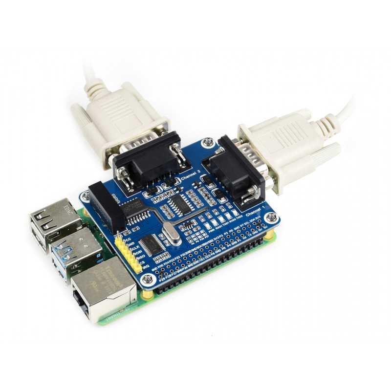 HAT EXPANSION RS232 AISLADO 2-CANALES PARA RASPBERRY PI