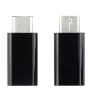MINI CONVERSOR MICROUSB A USB 3.1 TIPO C (NEGRO)