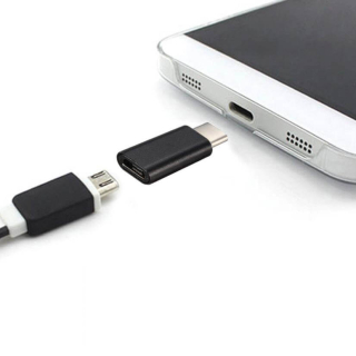 MINI CONVERSOR MICROUSB A USB 3.1 TIPO C (NEGRO)