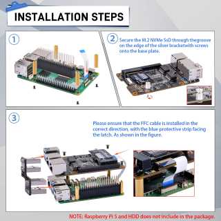 52Pi U2500 HAT M.2 NVME 2230/2242 + USB3.0 A DUAL 2.5g ETHERNET