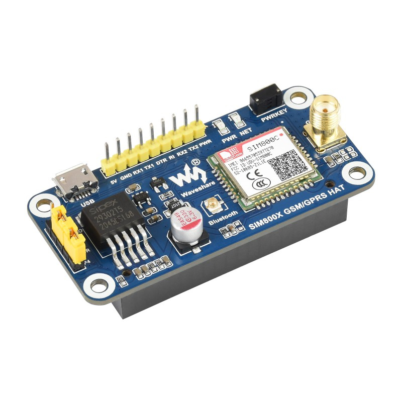 HAT GSM/GPRS/BLUETOOTH PARA RASPBERRY PI CON COMUNICACIÓN 2G