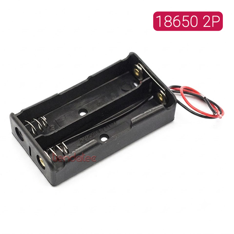PORTAPILAS PARA 2 BATERIAS LITIO 18650 - 2P 3,7V