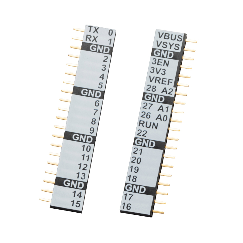 CONECTORES CON SERIGRAFÍA PARA RASPBERRY PI PICO - VERTICAL