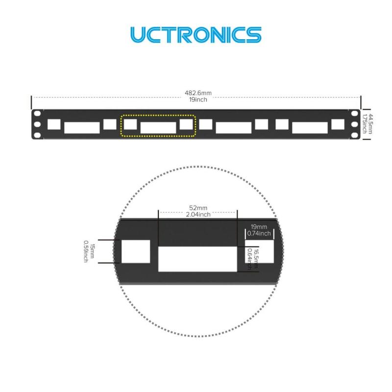 BRACKET 19" 1U PARA RASPBERRY PI 5/4/3 B/B+