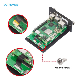UCTRONICS RASPBERRY PI RACK 1U - 5x RASPBERRY PI 5 + NVMe