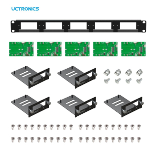 UCTRONICS RASPBERRY PI RACK 1U - 5x RASPBERRY PI 5 + NVMe