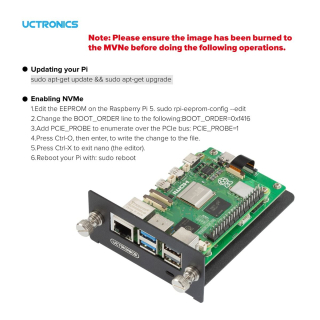 UCTRONICS RASPBERRY PI RACK 1U - 5x RASPBERRY PI 5 + NVMe
