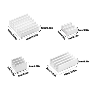 KIT 4 DISIPADORES CALOR PARA RASPBERRY PI 4 PLATEADOS