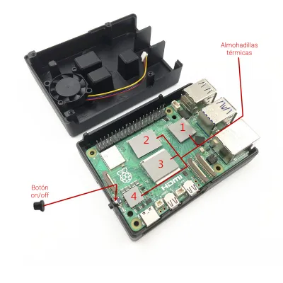 CAJA ALUMINIO ALTA DISIPACION CON VENTILADOR PWM PARA RASPBERRY PI 5