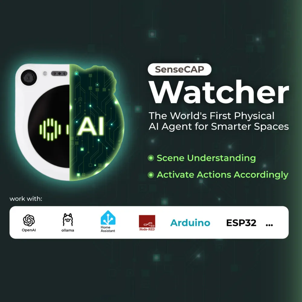 SENSECAP WATCHER W1: AGENTE DE IA FÍSICO CON CÁMARA, VOZ Y LLM PARA VIGILAR ESPACIOS