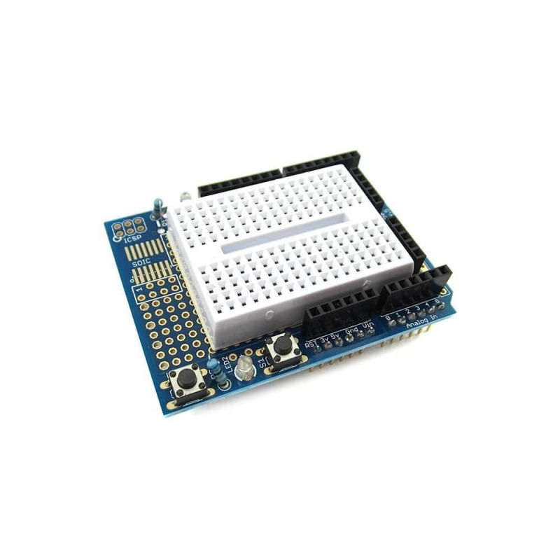 PROTOSHIELD PARA ARDUINO UNO CON BREADBOARD