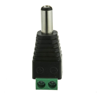 CONECTOR DC JACK MACHO 5,5X2,1mm CON BLOQUE TERMINAL 2 PIN