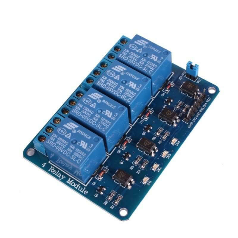 MODULO RELE 4 CANALES 5V PARA ARDUINO - tiendatec.es