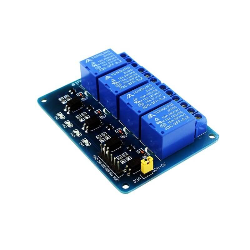 MODULO RELE 4 CANALES 5V PARA ARDUINO - tiendatec.es