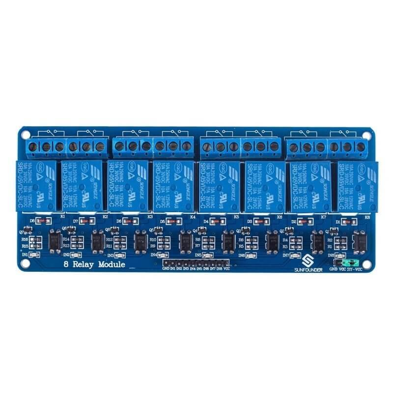 MODULO RELE 8 CANALES 5V - tiendatec.es