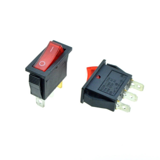 INTERRUPTOR BASCULANTE SPST CON NEON 3 POLOS 1 CIRCUITO CHASIS