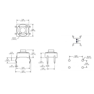 MICRO PULSADOR SWITCH TACTIL SILENCIOSO 8X8X5MM (PACK x4)