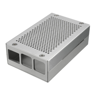 CAJA ALUMINIO GRIS CON REJILLA PARA RASPBERRY PI