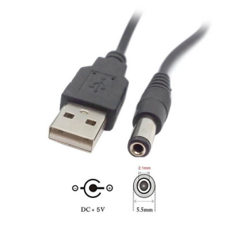 CABLE ALIMENTACION USB 5V A DC JACK