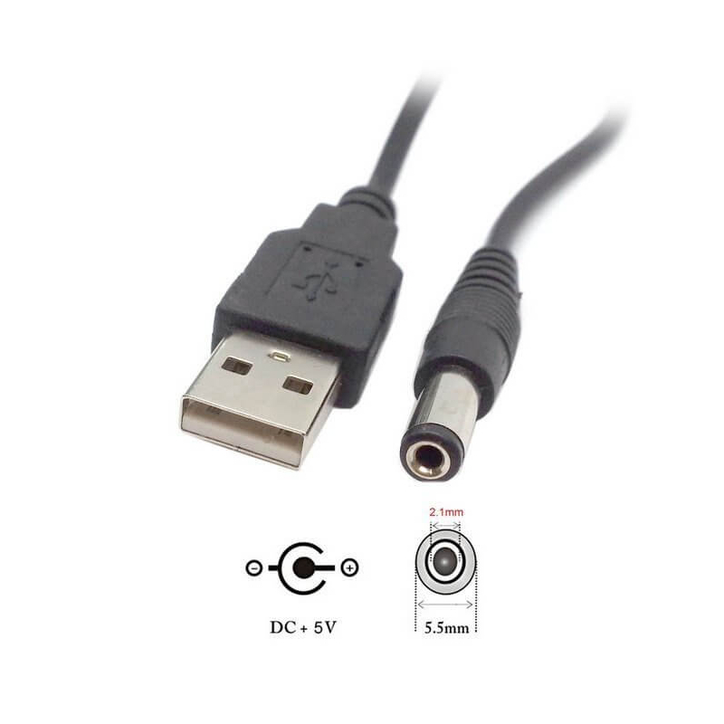 CABLE ALIMENTACION USB 5V A DC JACK