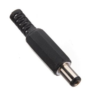 CONECTOR DC JACK MACHO 5,5X2,1MM SOLDAR CORTO