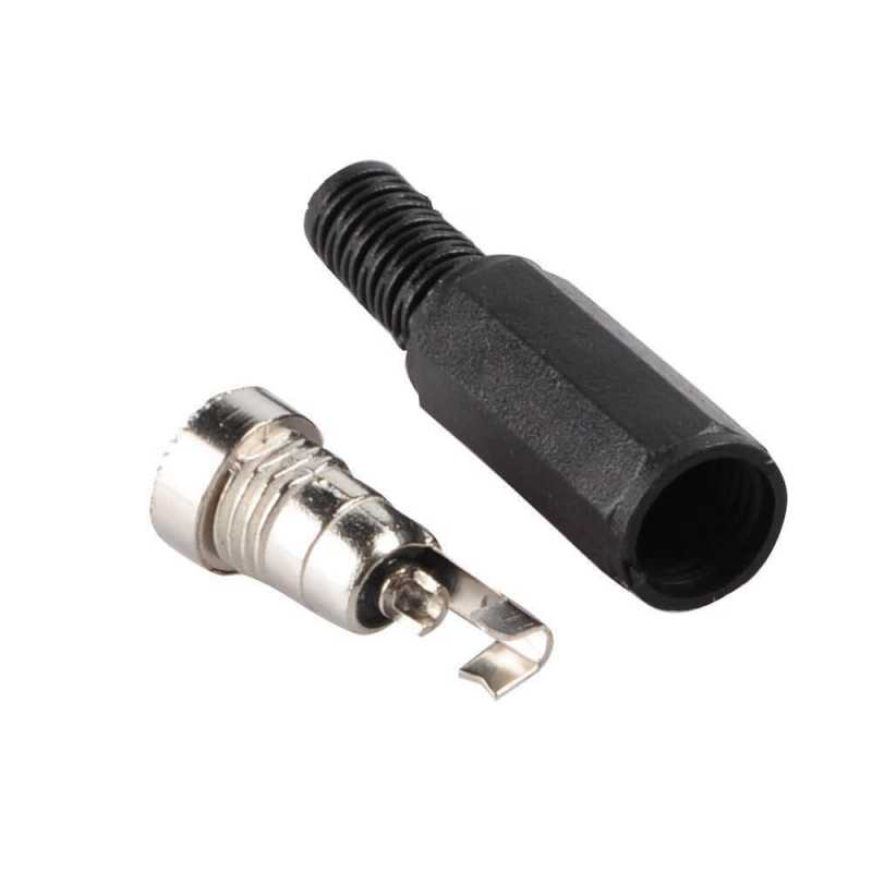 Connettore Alimentazione DC Femmina 5,5x2,1mm &ndash; Jack Pannello Metallico A Vite (5 Pezzi)