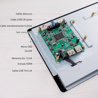 PANTALLA 10,1" LCD IPS HD TACTIL PARA RASPBERRY PI