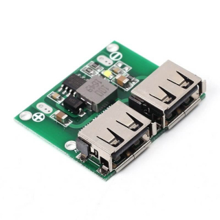 MODULO DC STEP-DOWN 9V~24V CONVERSOR 5V 3A DOBLE SALIDA USB-A/H