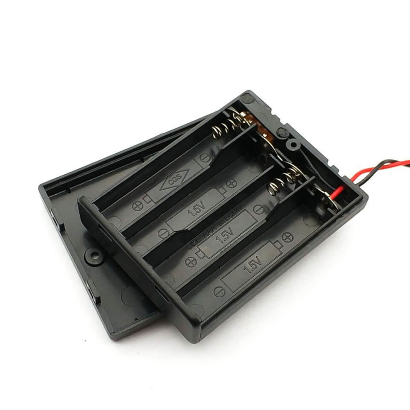 portapilas 4 X AAA 6V Caja cerrada con Interruptor P028