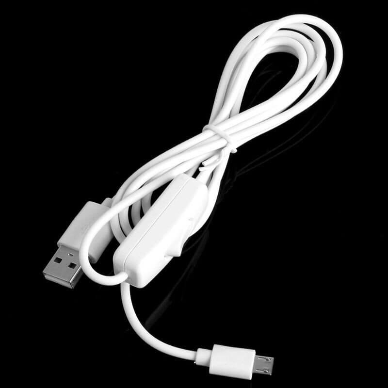 CABLE ALIMENTACION USB CON INTERRUPTOR ON/OFF BLANCO