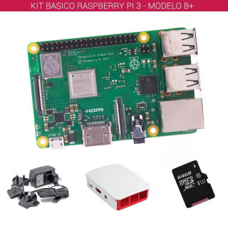 RASPBERRY PI 3 - MODELO B+ - KIT BASICO (64GB BLANCO)