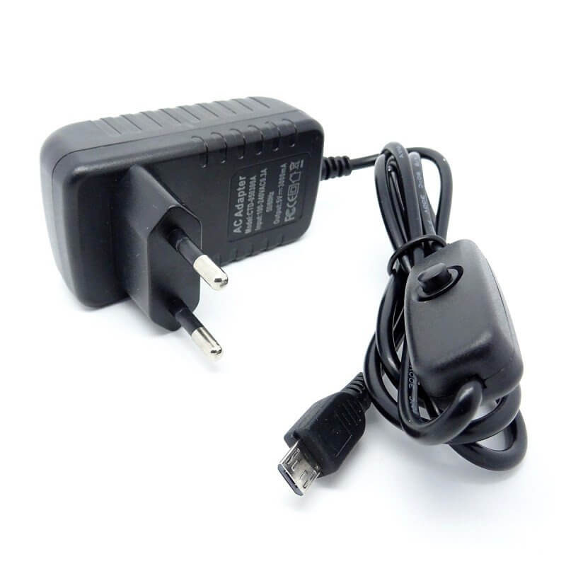 SeniorMar 5V 3A Cargador de Fuente de alimentaci/ón Adaptador de CA Cable Micro USB con Interruptor de Encendido//Apagado para Raspberry Pi 3 Pi Pro Modelo B B Plus
