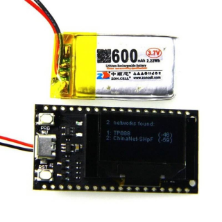 PLACA ESP-32 CON DISPLAY OLED 0,96" WIFI+BT 4MB +LIPO IOT