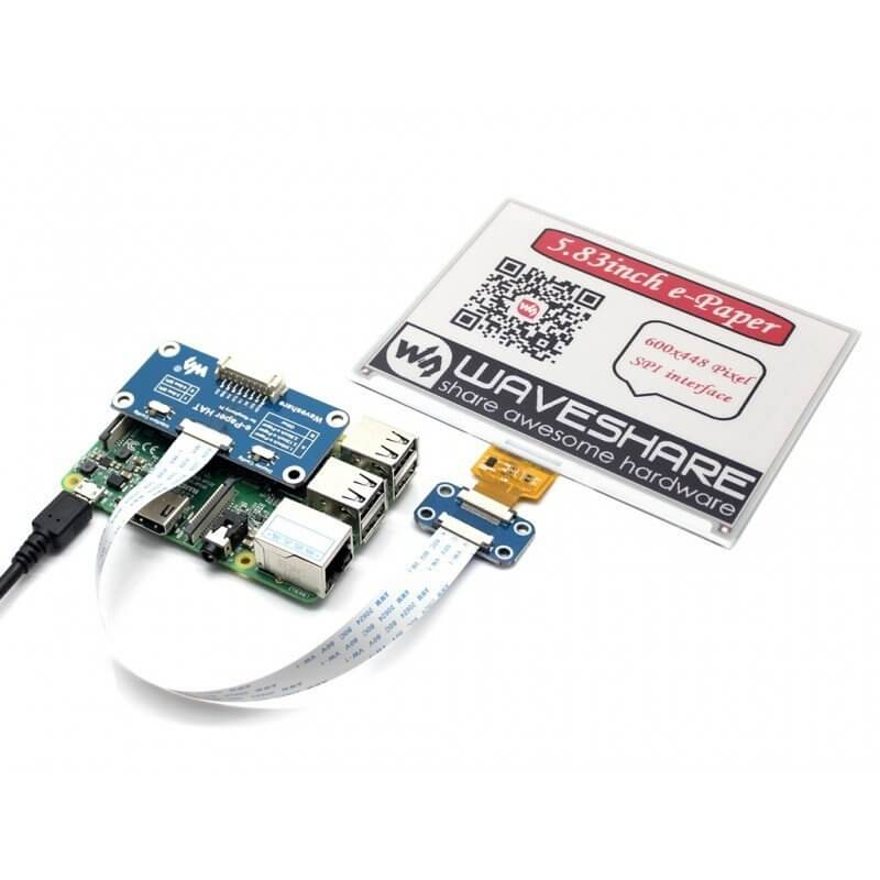 PANTALLA E-PAPER 5,83" 600X448 ROJO/NEGRO/BLANCO PARA RASPBERRY PI