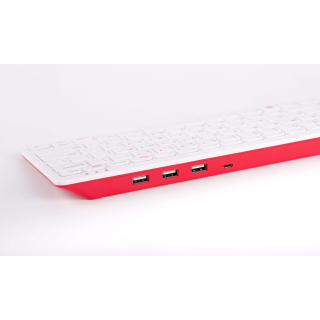 KIT COMBO TECLADO+RATON OFICIAL RASPBERRY PI (ROJO/BLANCO)