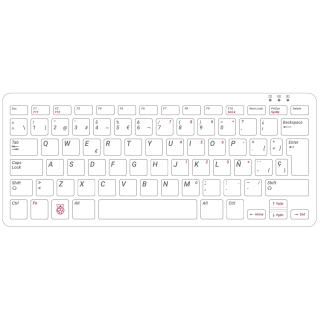 KIT COMBO TECLADO+RATON OFICIAL RASPBERRY PI (ROJO/BLANCO)