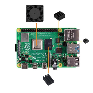 KIT VENTILADOR Y DISIPADORES PARA RASPBERRY PI 4