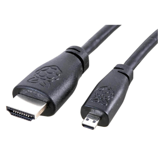 CABLE MICRO HDMI (TIPO D) 2M. NEGRO OFICIAL RASPBERRY PI