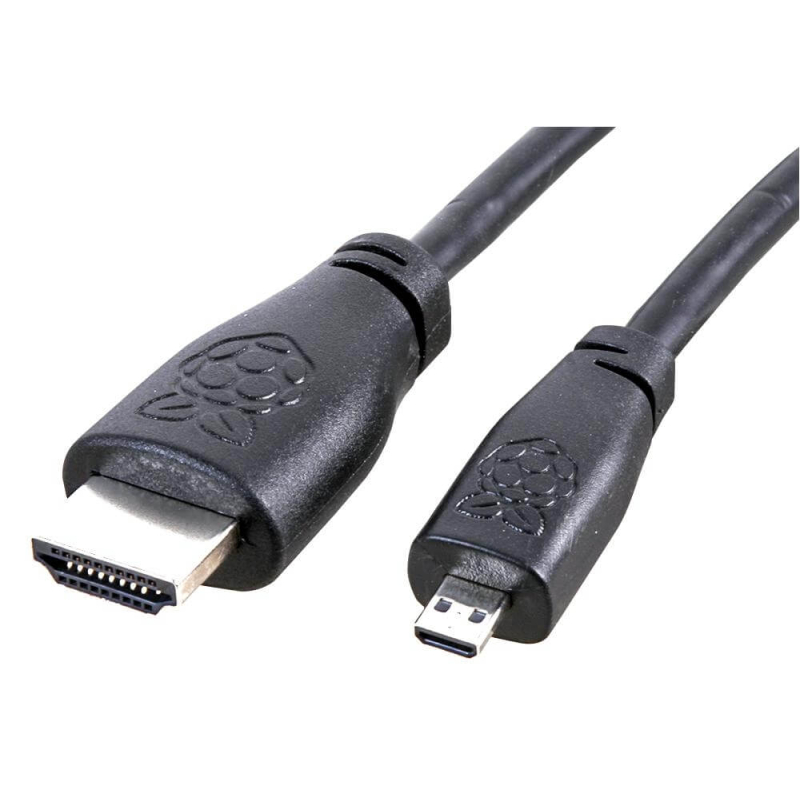 CABLE MICRO HDMI (TIPO D) 2M. NEGRO OFICIAL RASPBERRY PI