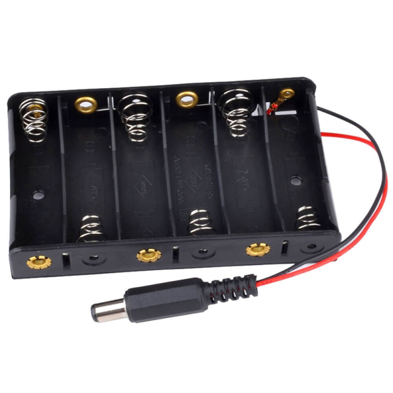 PORTAPILAS 6 PILAS AA LR06 CONECTOR  DC JACK